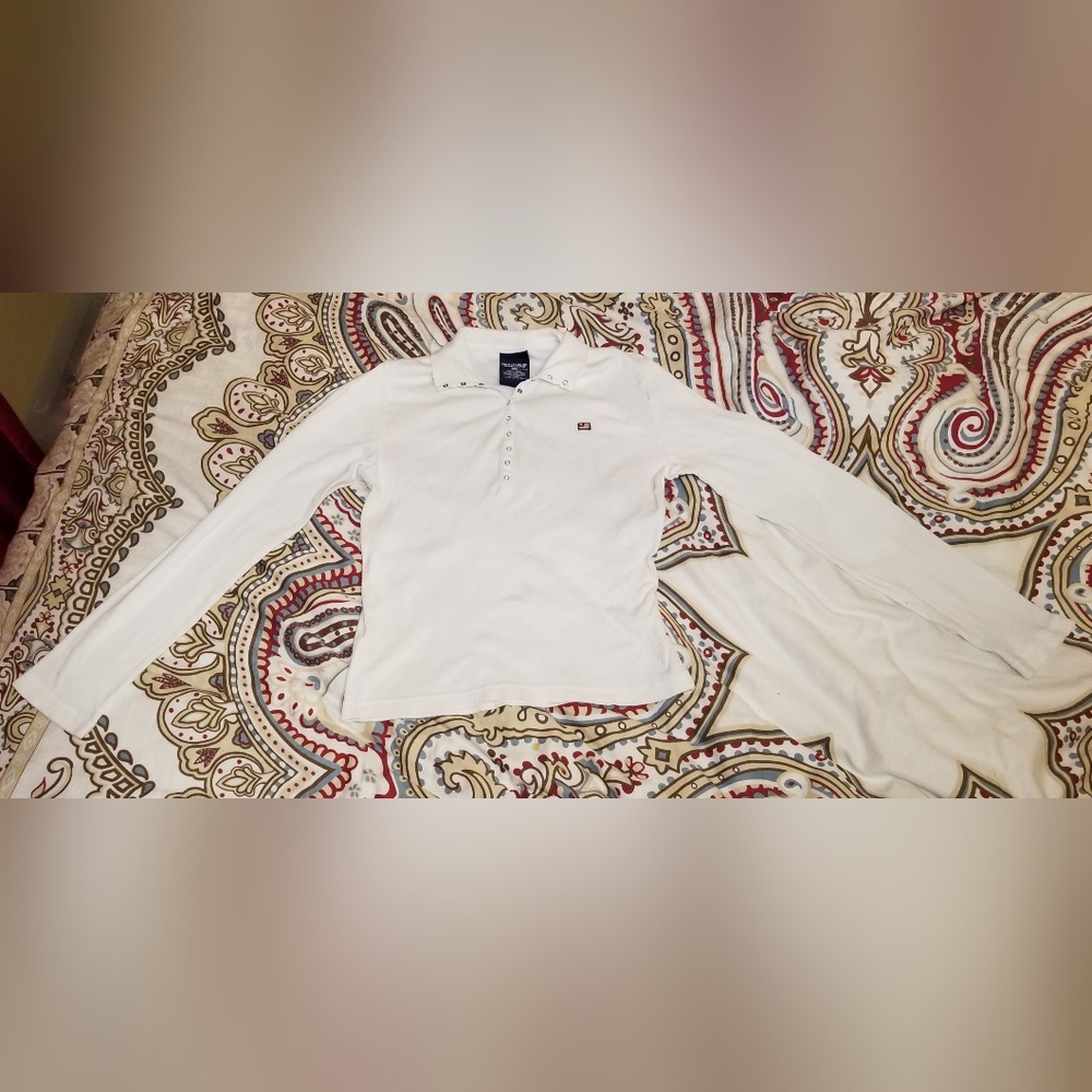 Ralph Lauren Women's Shirt XL White Long-sleeve Collared Y2K VTG **CLEARANCE**